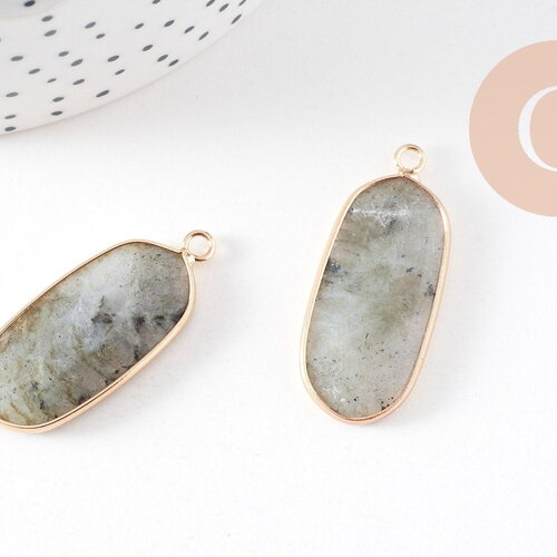 Pendentif hexagone labradorite naturelle 37mm,pendentif pierre,pendentif collier,pendentif labradorite, labradori naturelle, x1-g1423