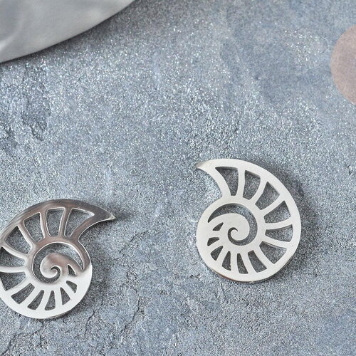 Pendentif coquillage acier 201 inoxydable argenté 11,4mm, x1 (g7861)