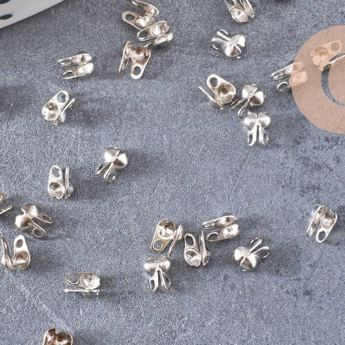 Connecteurs platine avec trou 3mm, apprêt chaine boule 1.5mm, x 1 gr (g3999)