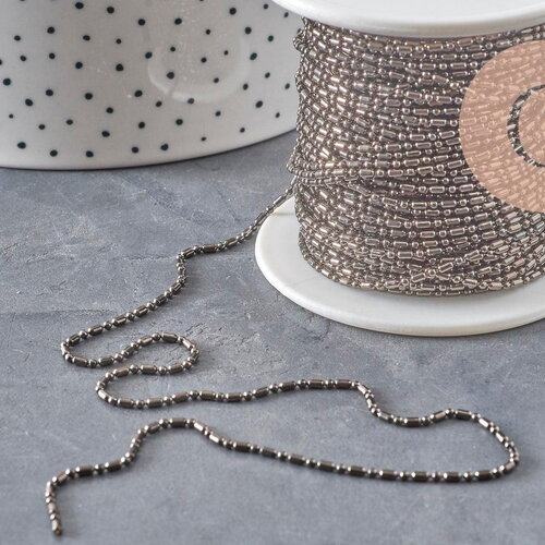 Chaine boule bambou laiton metalgun 1.5mm, x1 metre (g2455)