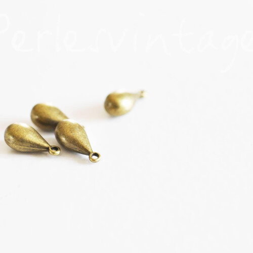 Pendentif goutte zamac bronze 17mm, x1 (g0532)