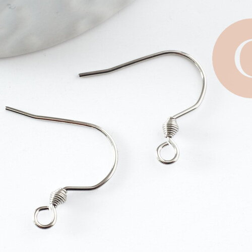 Supports de boucles hameçons avec anneau acier 304 inoxydable platine 17x17.5mm,x10 (g9532)