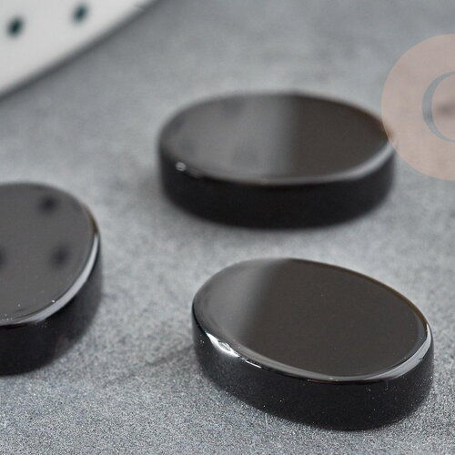 Cabochon ovale agate naturelle noire 10x14mm, x1 (g2026)