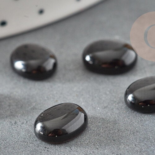 Cabochon ovale agate naturelle noire 10x8mm, x1 (g6710)