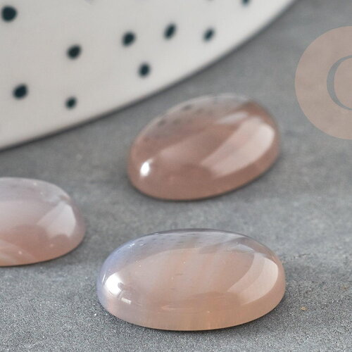 Cabochon ovale agate grise naturelle 11x16mm, x1 (g2293)