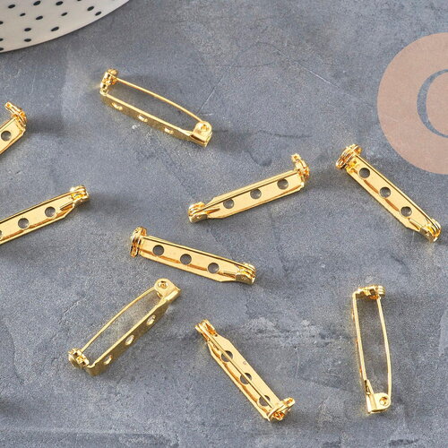 Support de broche en fer doré 27mm, x10 (g5845)