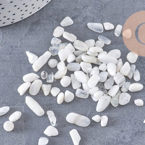 Sable chips pierre de lune naturelle 6-18.5mm, x20gr (g5775)