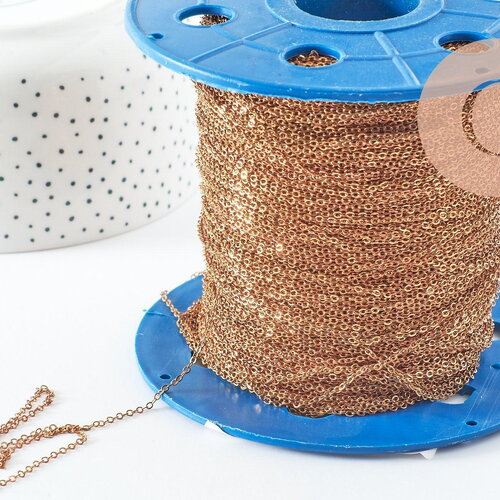 Chaine forçat laiton brut 1.5mm création bijoux, x5 metres (g9735)