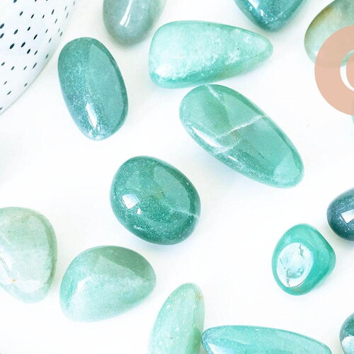 Aventurine naturelle brut roulée 16.5-29mm, x20 grammes (g5784)