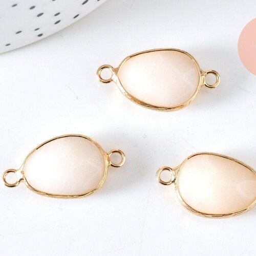 Pendentif connecteur jade blanc,creation bijou, pendentif bijoux, pendentif pierre,jade blanc, pierre naturelle,jade naturel,27.5mm, x1 g231