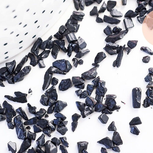 Sable chips pierre tourmaline noire 2-12mm non percé, x20gr (g5786)