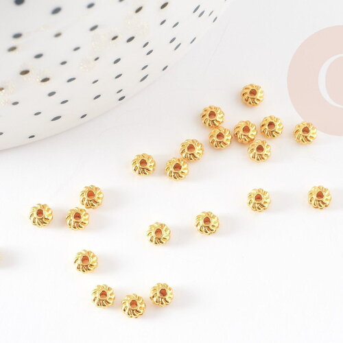 Rondelles laiton doré, perles dorées, perles intercalaires, perle ,4mm, x 10gr (g5598)