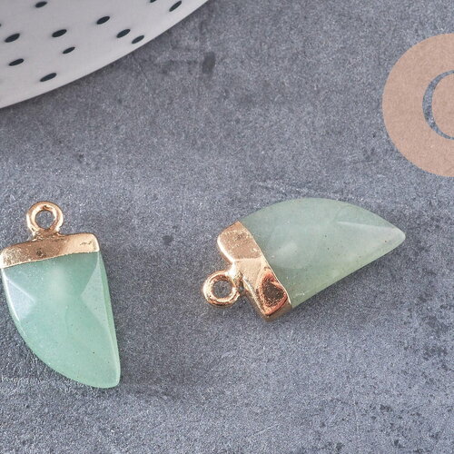 Pendentif corne jade vert,jade vert,pendentif bijoux, jade naturelle,21mm, x1 (g1281)