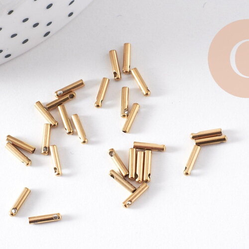 Embouts cordon acier inoxydable 304 doré ip 7x1.6mm, x10 (g10291)