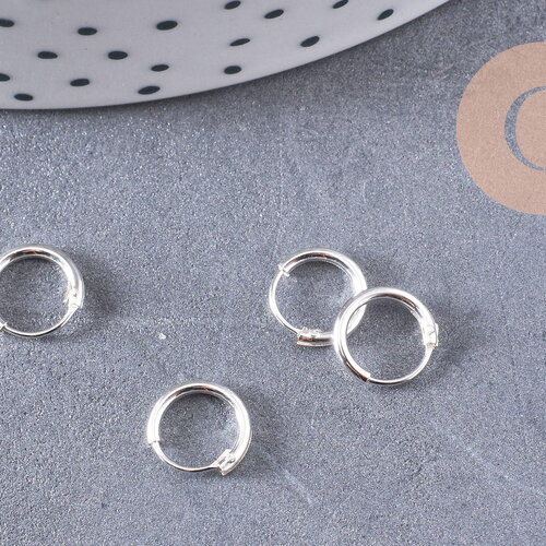 Créoles fine argent 925 massif 8mm, x1 paire (g1313)