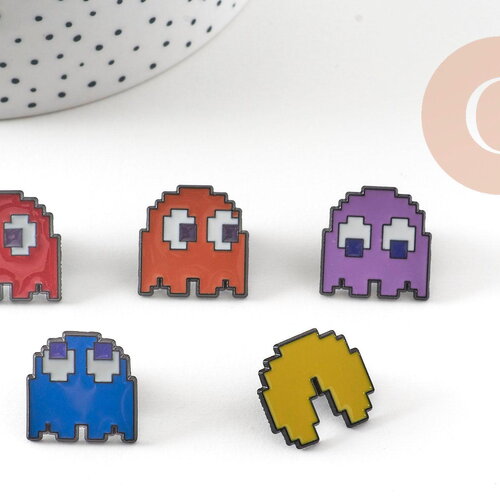 Broche pins pac-man fantôme, x1 (g11074)