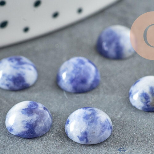 Cabochon rond sodalite naturelle bleue 8mm, x1 (g0423)