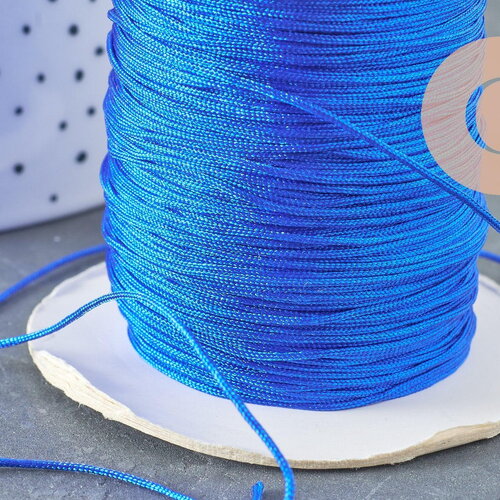 Cordon polyester bleu roi 0.8mm, x5 mètres (g3217)
