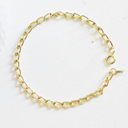 Bracelet gourmette maillons doré 16k 18cm, x1 (g1202)
