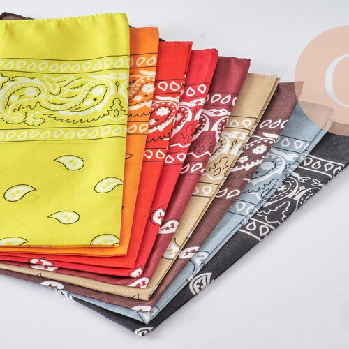 Bandana motif cachemire polyester 55cm, x1 (g10691)