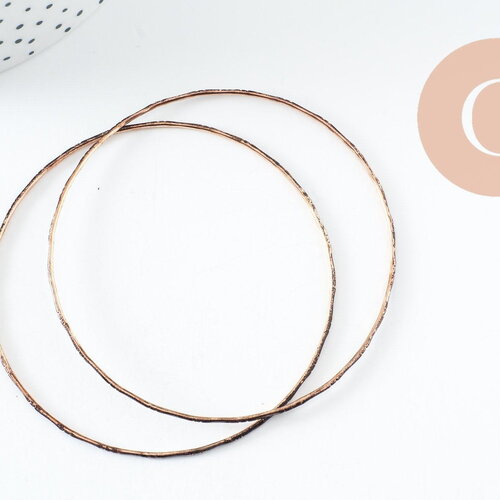Bracelet jonc semainier laiton brut 55mm, x1 (g4876)