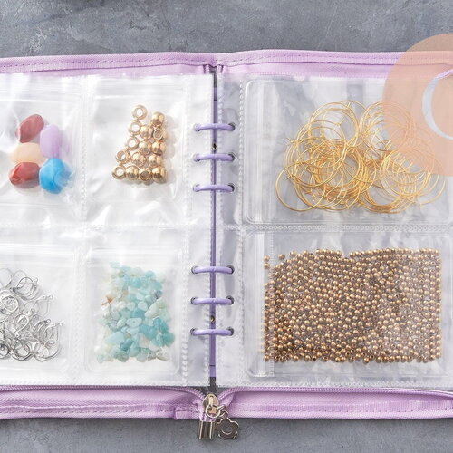Classeur de rangement pour bijoux violet ou noir 25x19 cm, x1 (g10890)