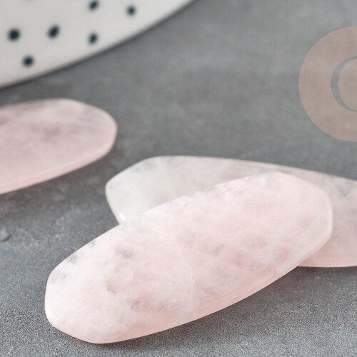 Cabochon hexagone quartz rose naturel 32mm, x1 (g2222)