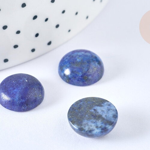 Cabochon rond lapis lazulis naturel 14mm, x1 (g7095)