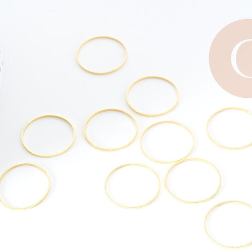 Connecteur anneau laiton doré sans nickel 16mm, x10 (g8984)