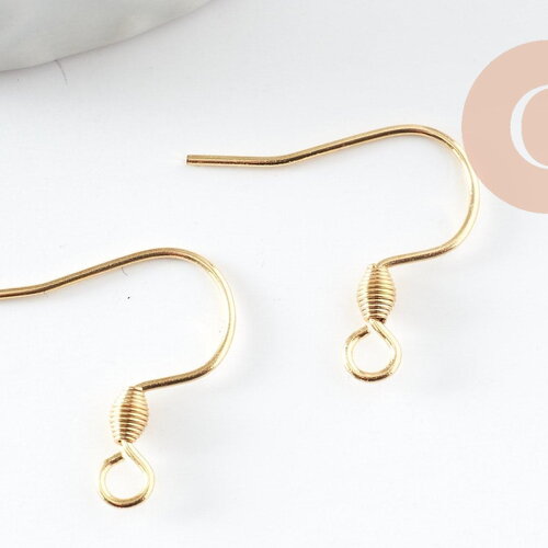 Supports de boucles crochets acier 304 inoxydable doré 24k 18x16mm, x10 (g9525)