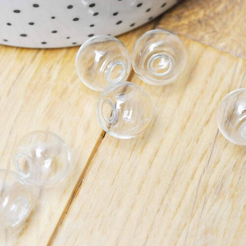 Bulle verre pour créations pendentif 14mm, x2 (g5369)