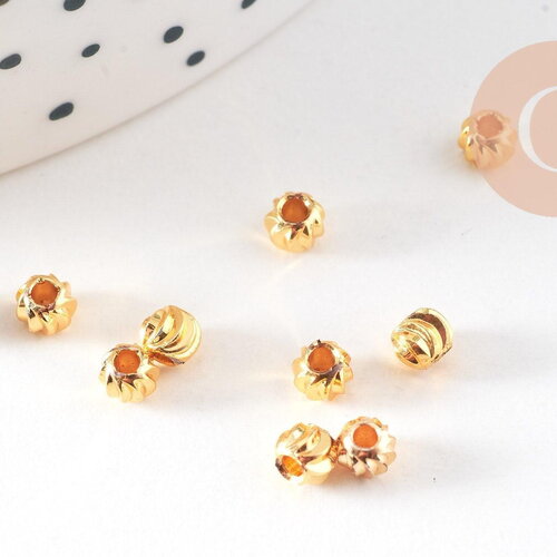 Perles intercalaires laiton doré 24k, perle texturée,perle intercalaire, perles dorées, création bijoux, x 10,4mm g5247