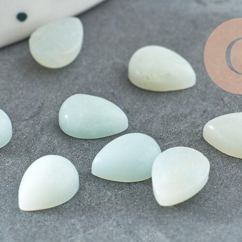 Cabochon goutte amazonite naturelle 6x8mm,x1 (g8369)