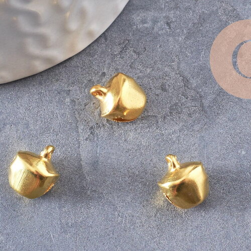 Grelot clochette fer doré 9.5mm, x10 (g1378)
