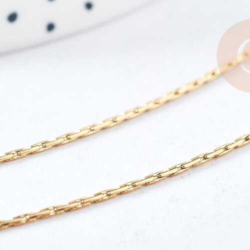 Collier chaine serpentine complète avec fermoir acier 304 inoxydable doré 1mm -46cm, création collier acier inoxydable, x1 g8792