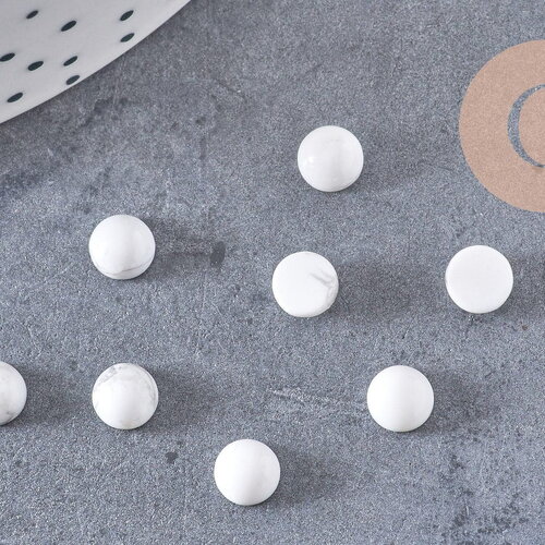 Cabochon rond howlite blanc naturelle 6mm, x1 (g0171)