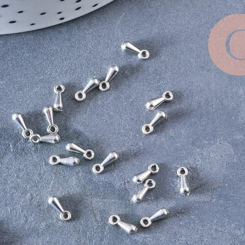 Gouttes de finition en zamac finition platine 7mm, x50 (6.3gr) (g6982)
