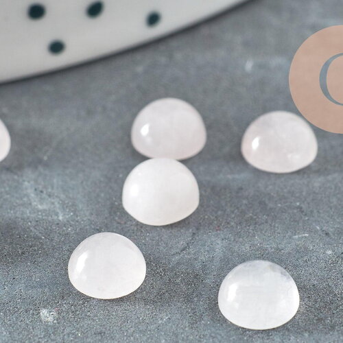 Cabochon rond jade naturel rose 6mm, x1 (g1837)
