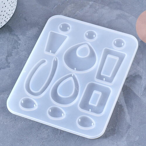 Moule pour fabrication boucles créoles résine, un moule en silicone pour réaliser des bijoux avec inclusion en résine, x1 g4177