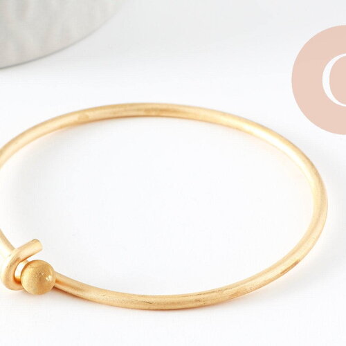 Bracelet jonc ouvrable laiton brut 60mm, x1 (g0100)