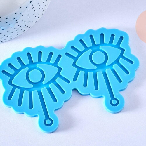 Moule oeil fabrication boucles pendentif résine, un moule en silicone pour réaliser des bijoux avec inclusion en résine, x1 g6293