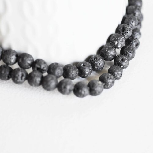 Nature naturelle noir perles de lave pierre gemme ronde 1_f_jy 