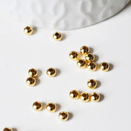 Lot 30 perles intercalaire bronze antique 6mm trou 2,5mm création collier bijoux 