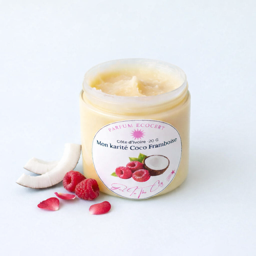 Beurre corporel naturel coco framboise  - pur beurre brut de karité