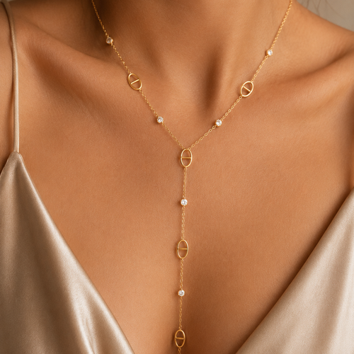 Sautoir maille marine femme - collier y acier inoxydable doré ou argenté– collier maille m