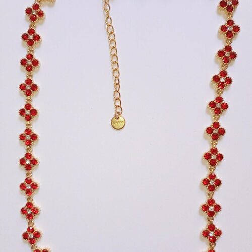 Collier princesse rouge écarlate . collier princesse acier inoxydable | bijou femme - idée cadeau