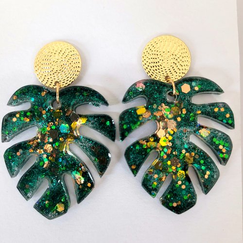 Boucles monstera pastille colorée (tiges)