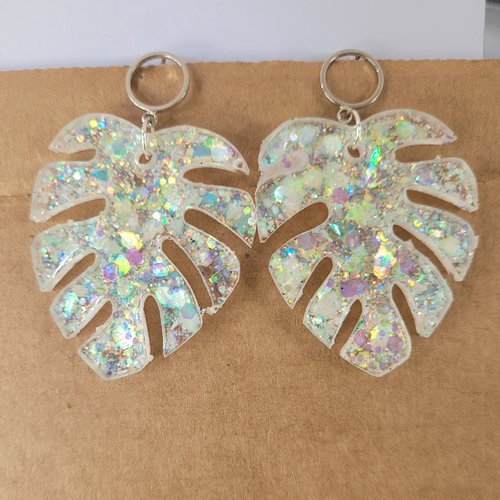 Boucles monstera pastille tige colorée