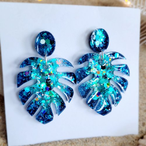 Boucles monstera pastille tige colorée