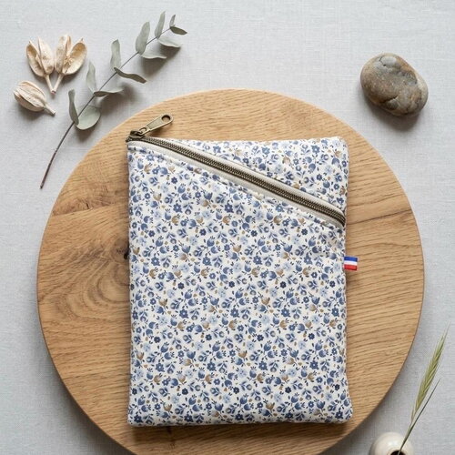Pochette liseuse kindle – pochette livre de poche 18x22 cm matelassée fait main – étui protection housse de protection fermeture écla